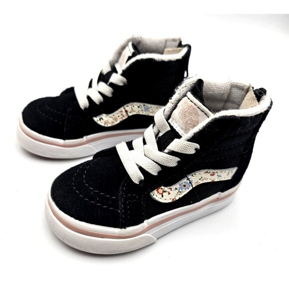 Vans SK8-Hi Top Zip Black / White Toddlers Skate Shoes Sneakers Size 3.5 - Picture 3 of 7